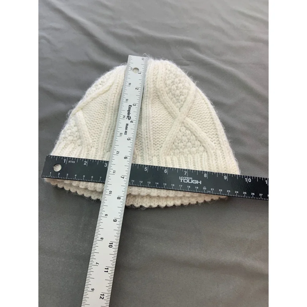Columbia Beanie Women OS Cream White Excellent Cable Knit Winter Hat